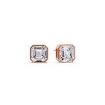 Load image into Gallery viewer, Asscher Diamond Bezel Stud Earring