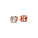 Load image into Gallery viewer, Asscher Diamond Bezel Stud Earring