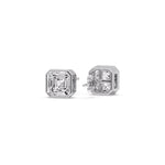 Load image into Gallery viewer, Asscher Diamond Bezel Stud Earring