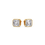 Load image into Gallery viewer, Asscher Diamond Bezel Stud Earring