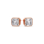Load image into Gallery viewer, Asscher Diamond Bezel Stud Earring