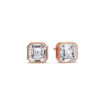 Load image into Gallery viewer, Asscher Diamond Bezel Stud Earring