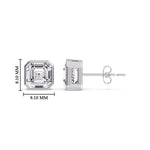Load image into Gallery viewer, Asscher Diamond Bezel Stud Earring