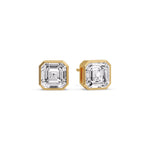 Load image into Gallery viewer, Asscher Diamond Bezel Stud Earring