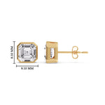 Load image into Gallery viewer, Asscher Diamond Bezel Stud Earring