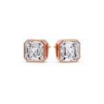 Load image into Gallery viewer, Asscher Diamond Bezel Stud Earring