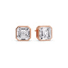 Load image into Gallery viewer, Asscher Diamond Bezel Stud Earring