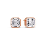 Load image into Gallery viewer, Asscher Diamond Bezel Stud Earring