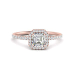 Load image into Gallery viewer, asscher-cut-diamond-halo-petite-engagement-ring-in-rose-gold-FD8523ASRANGLE3-NL-RG