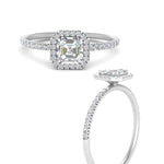 Load image into Gallery viewer, asscher-cut-diamond-halo-petite-engagement-ring-in-white-gold-FD8523ASRANGLE3-NL-WG