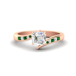 Load image into Gallery viewer, asscher-cut-diamond-swirl-channel-set-emerald-wedding-ring-in-rose-gold-FDENS4028ASRGEMGR-NL-RG.jpg?v=1754995833