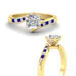 Load image into Gallery viewer, asscher-cut-diamond-swirl-channel-set-sapphire-wedding-ring-in-yellow-gold-FDENS4028ASRGSABLANGLE3-NL-YG.jpg?v=1754995831