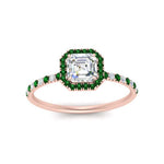 Load image into Gallery viewer, asscher-cut-emerald-halo-petite-engagement-ring-in-rose-gold-FD8523ASRGEMGRANGLE3-NL-RG