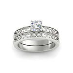 Load image into Gallery viewer, asscher-cut-filigree-single-stone-diamond-wedding-ring-set-in-white-gold-FDENS3289ASANGLE5-NL-WG.jpg?v=1763371202