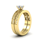 Load image into Gallery viewer, asscher-cut-filigree-single-stone-diamond-wedding-ring-set-in-yellow-gold-FDENS3289ASANGLE2-NL-YG.jpg?v=1763371202