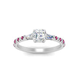 Load image into Gallery viewer, Delicate Antique Pave Asscher Engagement Ring
