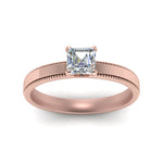 Load image into Gallery viewer, Single Stone Asscher Cut Milgrain Engagement Ring