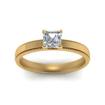 Load image into Gallery viewer, Single Stone Asscher Cut Milgrain Engagement Ring