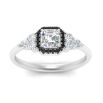 Load image into Gallery viewer, asscher-cut-halo-cluster-accent-black-diamond-engagement-ring-in-white-gold-FD10512ASRGBLACKANGLE5-NL-WG.jpg?v=1770117207