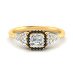 Load image into Gallery viewer, asscher-cut-halo-cluster-accent-black-diamond-engagement-ring-in-yellow-gold-FD10512ASRGBLACK-NL-YG.jpg?v=1770117207