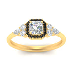 Load image into Gallery viewer, asscher-cut-halo-cluster-accent-black-diamond-engagement-ring-in-yellow-gold-FD10512ASRGBLACKANGLE5-NL-YG.jpg?v=1770117207