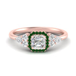 Load image into Gallery viewer, asscher-cut-halo-cluster-accent-emerald-engagement-ring-in-rose-gold-FD10512ASRGEMGR-NL-RG.jpg?v=1770117207