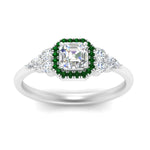 Load image into Gallery viewer, asscher-cut-halo-cluster-accent-emerald-engagement-ring-in-white-gold-FD10512ASRGEMGRANGLE5-NL-WG.jpg?v=1770117207
