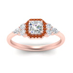 Load image into Gallery viewer, asscher-cut-halo-cluster-accent-orange-sapphire-engagement-ring-in-rose-gold-FD10512ASRGSAORANGLE5-NL-RG.jpg?v=1770117207