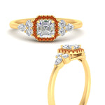 Load image into Gallery viewer, asscher-cut-halo-cluster-accent-orange-sapphire-engagement-ring-in-yellow-gold-FD10512ASRGSAORANGLE3-NL-YG.jpg?v=1770117207