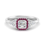 Load image into Gallery viewer, asscher-cut-halo-cluster-accent-pink-sapphire-engagement-ring-in-white-gold-FD10512ASRGSADRPI-NL-WG.jpg?v=1770117207