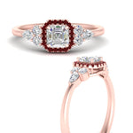 Load image into Gallery viewer, asscher-cut-halo-cluster-accent-ruby-engagement-ring-in-rose-gold-FD10512ASRGRUDRANGLE3-NL-RG.jpg?v=1770117207