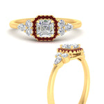 Load image into Gallery viewer, asscher-cut-halo-cluster-accent-ruby-engagement-ring-in-yellow-gold-FD10512ASRGRUDRANGLE3-NL-YG.jpg?v=1770117207