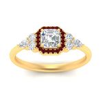 Load image into Gallery viewer, asscher-cut-halo-cluster-accent-ruby-engagement-ring-in-yellow-gold-FD10512ASRGRUDRANGLE5-NL-YG.jpg?v=1770117207