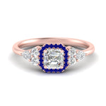 Load image into Gallery viewer, asscher-cut-halo-cluster-accent-sapphire-engagement-ring-in-rose-gold-FD10512ASRGSABL-NL-RG.jpg?v=1770117207