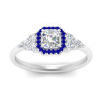 Load image into Gallery viewer, asscher-cut-halo-cluster-accent-sapphire-engagement-ring-in-white-gold-FD10512ASRGSABLANGLE5-NL-WG.jpg?v=1770117207