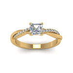 Load image into Gallery viewer, asscher-cut-infinity-twist-diamond-engagement-ring-in-yellow-gold-FD8253ASRHAND-NL-YG