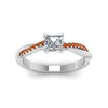 Load image into Gallery viewer, asscher-cut-infinity-twist-diamond-engagement-ring-with-orange-sapphire-in-14K-white-gold-FD8253ASRGSAOR-NL-WG