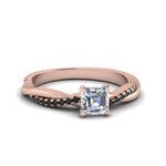Load image into Gallery viewer, asscher-cut-infinity-twist-engagement-ring-with-black-diamond-in-14K-rose-gold-FD8253ASRGBLACK-NL-RG