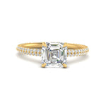 Load image into Gallery viewer, asscher-cut-lab-grown-diamond-pave-under-halo-ring-in-yellow-gold-FD10060ASR-NL-YG.jpg?v=1770718242