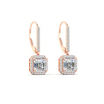 Load image into Gallery viewer, asscher-cut-lever-back-2-carat-diamond-drop-earrings-in-rose-gold-FDEAR11235ASANGLE3-2.00-CT-NL-RG