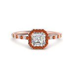 Load image into Gallery viewer, asscher-cut-orange-sapphire-halo-petite-engagement-ring-in-rose-gold-FD8523ASRGSAORANGLE3-NL-RG