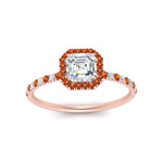 Load image into Gallery viewer, asscher-cut-orange-sapphire-halo-petite-engagement-ring-in-rose-gold-FD8523ASRGSAORANGLE3-NL-RG