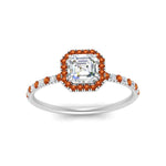 Load image into Gallery viewer, asscher-cut-orange-sapphire-halo-petite-engagement-ring-in-white-gold-FD8523ASRGSAORANGLE3-NL-WG