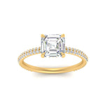 Load image into Gallery viewer, asscher-cut-pave-under-halo-lab-grown-ring-in-yellow-gold-FD10060ASRANGLE5-NL-YG.jpg?v=1770718242
