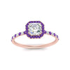 Load image into Gallery viewer, asscher-cut-purple-topaz-halo-petite-engagement-ring-in-rose-gold-FD8523ASRGVITOANGLE3-NL-RG