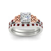 Load image into Gallery viewer, asscher-cut-ruby-channel-band-celtic-bridal-set-in-white-gold-fdens2255asgrudrangle5-nl-wg-ws2.jpg
