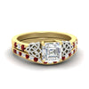 Load image into Gallery viewer, asscher-cut-ruby-channel-band-celtic-bridal-set-in-yellow-gold-fdens2255asgrudrsleep-nl-yg-ws2.jpg