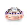 Load image into Gallery viewer, asscher-cut-sapphire-channel-band-celtic-bridal-set-in-rose-gold-fdens2255asgsablangle5-nl-rg-ws2.jpg