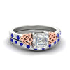 Load image into Gallery viewer, asscher-cut-sapphire-channel-band-celtic-bridal-set-in-white-gold-fdens2255asgsablsleep-nl-wg-ws2.jpg
