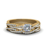 Load image into Gallery viewer, asscher-cut-simple-diamond-twisted-vine-bridal-ring-sets-in-14K-yellow-gold-FD8233AS-NL-YG